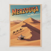 Retro Merzouga sahara camel ride morocco travel  ポストカード (正面)