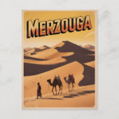 Retro Merzouga sahara camel ride morocco travel  ポストカード (正面)