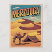 Retro Merzouga sahara camel ride morocco travel gi ポストカード (正面)