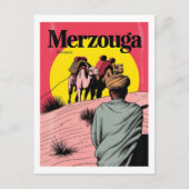 Retro Merzouga sahara camel ride morocco travel gi ポストカード (正面)