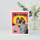 Retro Merzouga sahara camel ride morocco travel gi ポストカード (スタンド正面)