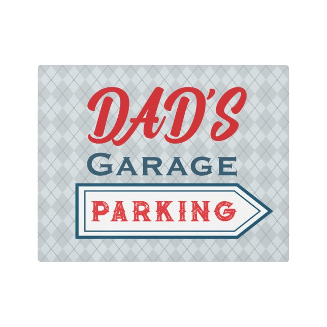 Retro Metal Garage Parking Sign  メタルプリント (正面)
