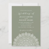 Retro Mexican Terrain Flourishing Mandala Wedding 招待状 (正面)