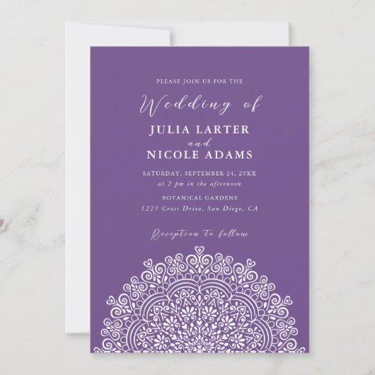 Retro Mexican Terrain Flourishing Mandala Wedding 招待状 (正面)