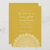 Retro Mexican Terrain Flourishing Mandala Wedding 招待状 (正面/裏面)