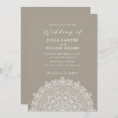 Retro Mexican Terrain Flourishing Mandala Wedding 招待状 (正面/裏面)