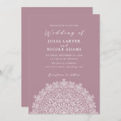 Retro Mexican Terrain Flourishing Mandala Wedding 招待状 (正面/裏面)