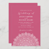 Retro Mexican Terrain Flourishing Mandala Wedding 招待状 (正面/裏面)