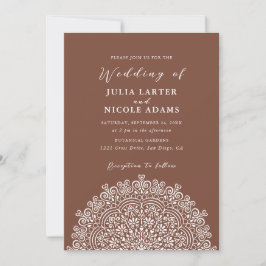 Retro Mexican Terrain Flourishing Mandala Wedding 招待状