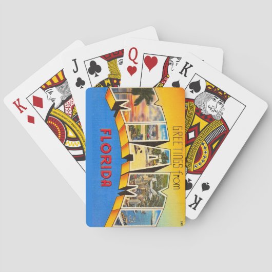 Retro Miami Postcard Playing Cards トランプ (裏面)