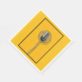 Retro Microphone on Bold Yellow スタンダードランチョンナプキン (角)
