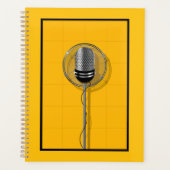 Retro Microphone on Bold Yellow プランナー手帳 (正面)