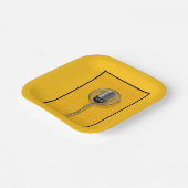 Retro Microphone on Bold Yellow ペーパープレート (傾斜あり)