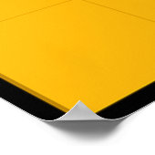 Retro Microphone on Bold Yellow ポスター (角)