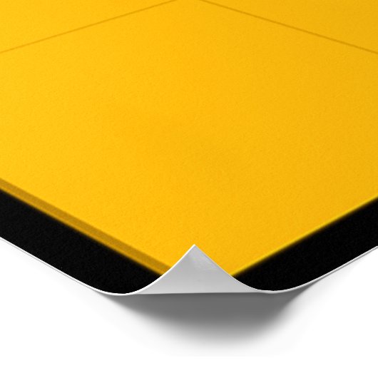 Retro Microphone on Bold Yellow ポスター (角)