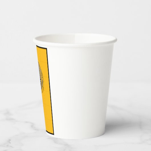 Retro Microphone on Bold Yellow 紙コップ (左)