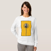 Retro Microphone on Bold Yellow Tシャツ (正面フル)