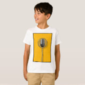 Retro Microphone on Bold Yellow Tシャツ (正面フル)