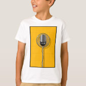 Retro Microphone on Bold Yellow Tシャツ (正面)