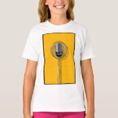Retro Microphone on Bold Yellow Tシャツ (正面)