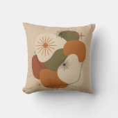 Retro Mid-Century Abstract Throw Pillow クッション (正面)