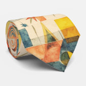 Retro Mid Century Atomic Geometric Pattern ネクタイ (ロール)