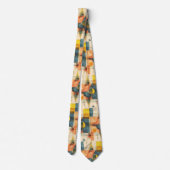 Retro Mid Century Atomic Geometric Pattern ネクタイ (裏面)