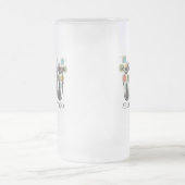 Retro Mid Century Black Atomic Cats MCM フロストグラスビールジョッキ (中央)