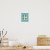 Retro Mid Century Geometric Dots ポスター (キッチン)