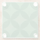 Retro Mid Century Green Geometric Christmas ガラスコースター (裏面)
