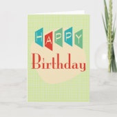 Retro Mid-Century Mod Birthday Card カード (正面)