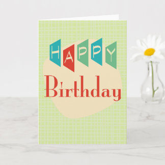 Retro Mid-Century Mod Birthday Card カード