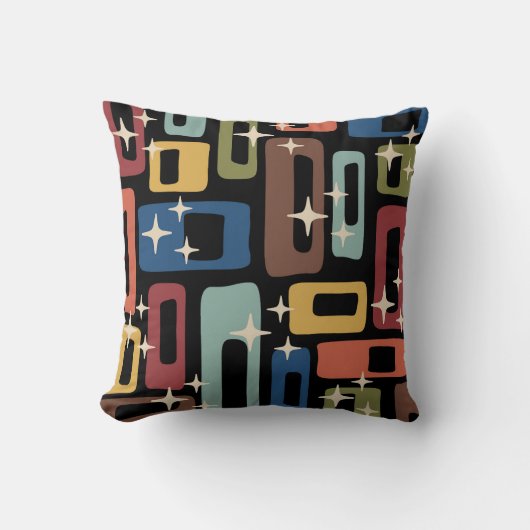 Retro Mid Century Modern Abstract クッション (正面)