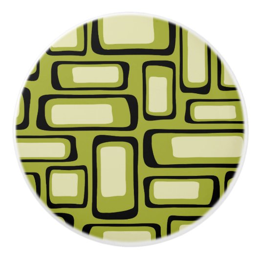 Retro Mid Century Modern Abstract セラミックノブ (正面)