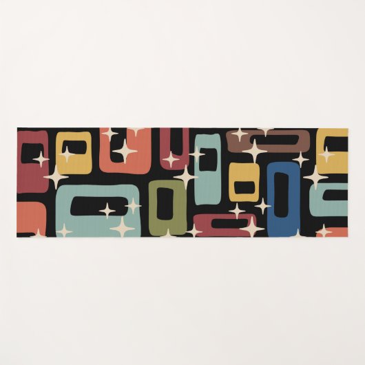 Retro Mid Century Modern Abstract ヨガマット (正面(横))