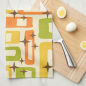 Retro Mid Century Modern Abstract Pattern キッチンタオル (四つ折り)