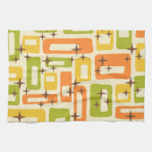 Retro Mid Century Modern Abstract Pattern キッチンタオル (横)