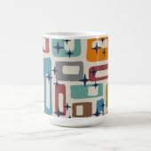 Retro Mid Century Modern Abstract Pattern コーヒーマグカップ (中央)