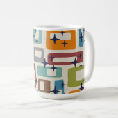 Retro Mid Century Modern Abstract Pattern コーヒーマグカップ (正面右)