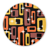 Retro Mid Century Modern Abstract Pattern セラミックノブ (正面)