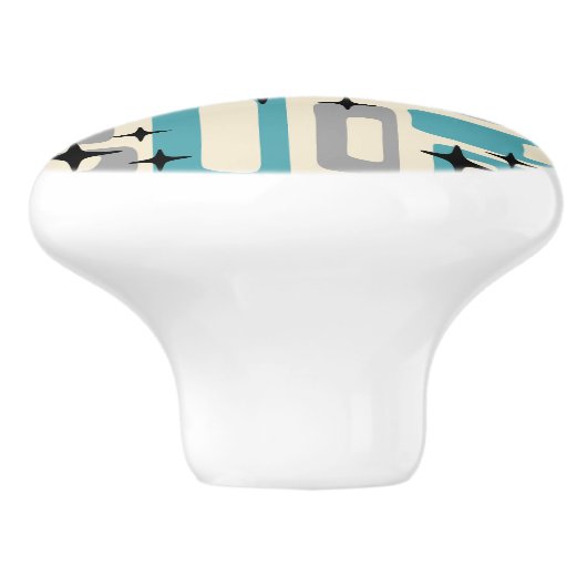 Retro Mid Century Modern Abstract Pattern セラミックノブ (側面)