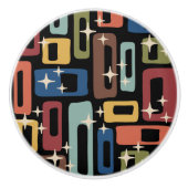 Retro Mid Century Modern Abstract Pattern セラミックノブ (正面)