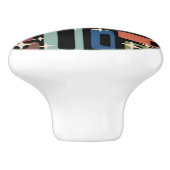 Retro Mid Century Modern Abstract Pattern セラミックノブ (側面)