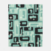 Retro Mid Century Modern Abstract Pattern フリースブランケット (正面)