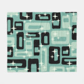 Retro Mid Century Modern Abstract Pattern フリースブランケット (正面(横))