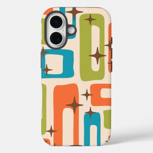 Retro Mid Century Modern Abstract Pattern Case-Mate iPhoneケース (裏面)