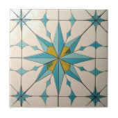Retro Mid Century Modern Atomic Geometric Pattern タイル (正面)