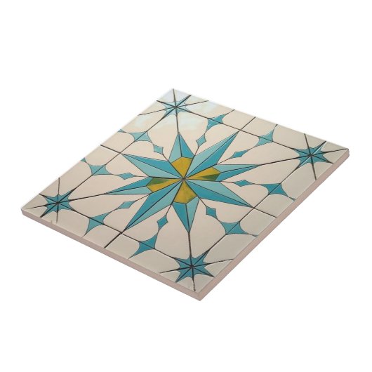 Retro Mid Century Modern Atomic Geometric Pattern タイル (側面)