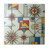 Retro Mid Century Modern Atomic Geometric Pattern タイル (正面)