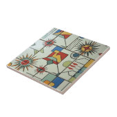 Retro Mid Century Modern Atomic Geometric Pattern タイル (側面)